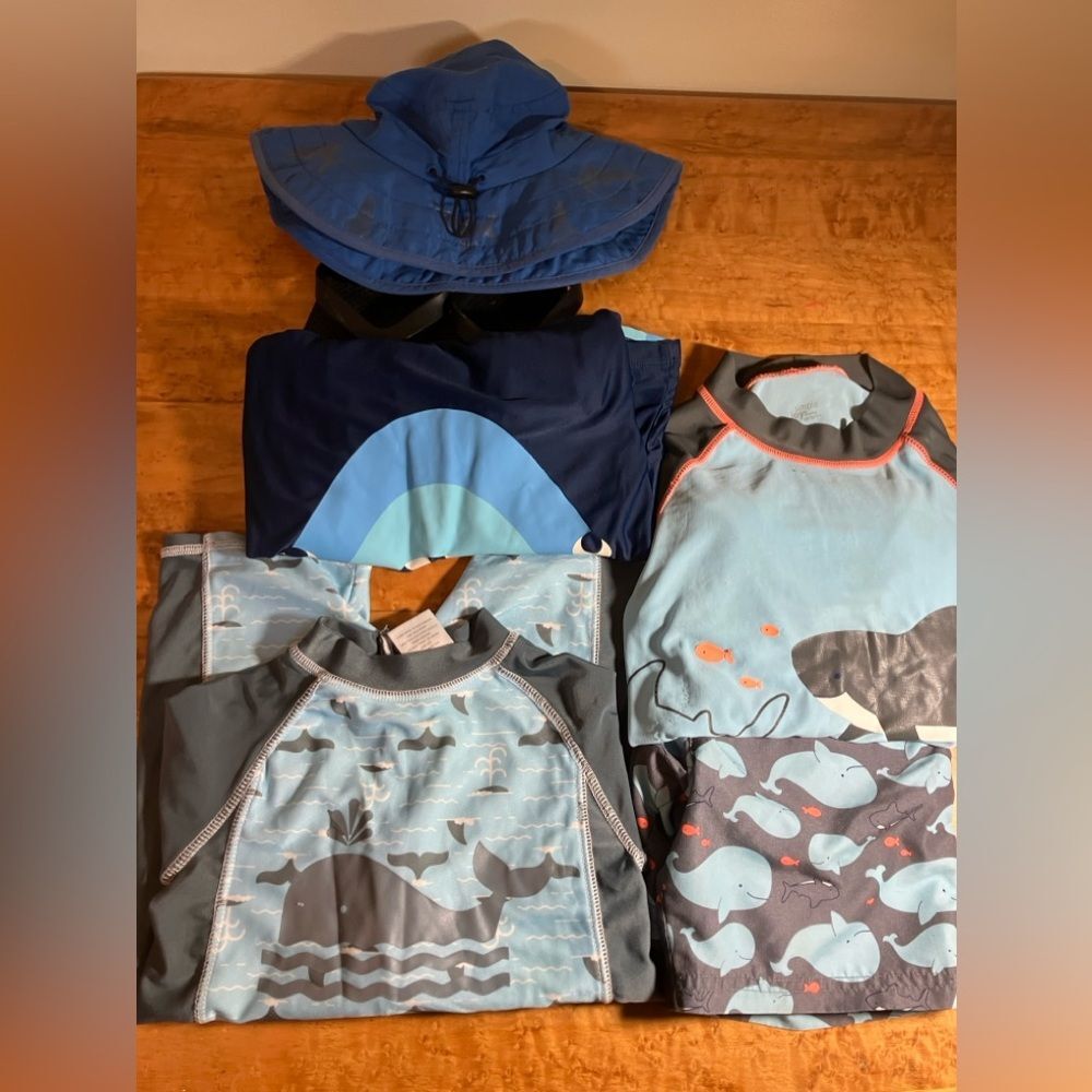 Boys swimsuit bundle, includes 24 months, 4T, 5T swimsuit apparel 